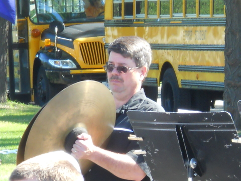 A cymbal player