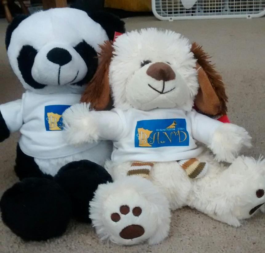 The Minnesota State Band panda bear and puppy dog